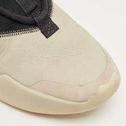 Pre Owned Nike Air X Fear Of God Black/Grey Leather And Mesh Basketball High Top Sneakers Size 42.5