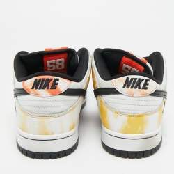 Pre Owned Nike Multicolor Leather SB Dunk Low Raygun Tie-Dye Sneakers Size 44.5