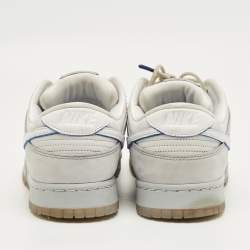 Pre Owned Nike Grey Nubuck Leather Dunk Low Wolf Grey Pure Platinum Sneakers Size 44.5