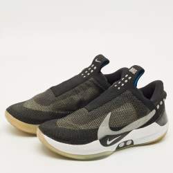 Pre Owned Nike Adapt BB Size 45.5 Black/Grey Mesh and Nubuck Leather Slip On Sneakers