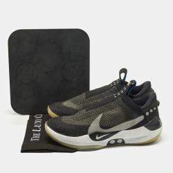 Pre Owned Nike Adapt BB Size 45.5 Black/Grey Mesh and Nubuck Leather Slip On Sneakers