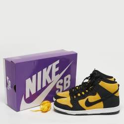 مملوكة مسبقًا Nike SB Dunk Pro Reverse Goldenrod Size 45.5 Yellow/Black Nubuck Leather High Top Sneakers