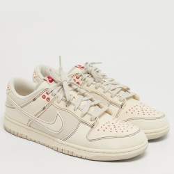 مملوكة مسبقًا حذاء رياضي نايك دانك لو جلد أحمر جامعة/أبيض SP سانت جونز مقاس 42