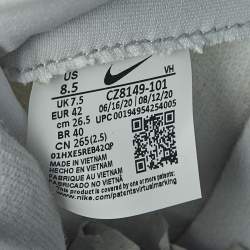 مملوكة مسبقًا حذاء رياضي نايك تان/أبيض سويدي وجلد عنق عالي مقاس 38.5