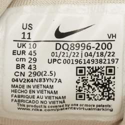 Pre Owned Nike air max 97 Size 45 Beige Knit Fabric and Nubuck Leather Lace Up Sneakers