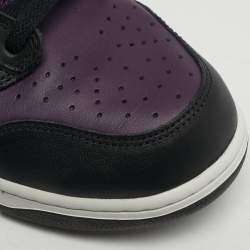 Pre Owned Nike Dunk High Size 45 Purple/Black Leather High Top Sneakers