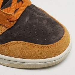 Pre Owned Nike Dunk HI Retro PRM Size 45 Brown/Grey Suede High Top Sneakers