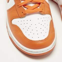 Pre Owned حذاء رياضي نايك دانك هاي سيراكيوز جلد برتقالي/أبيض مقاس 45 أعلاه عالي