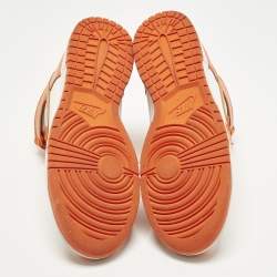 Pre Owned حذاء رياضي نايك دانك هاي سيراكيوز جلد برتقالي/أبيض مقاس 45 أعلاه عالي