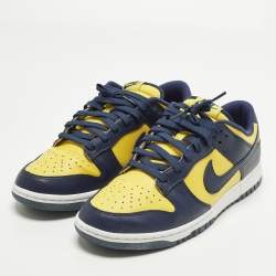 مملوكة مسبقًا حذاء رياضي نايك دانك لو ريترو ميشيغان جلد أًصفر و كحلي مقاس 45