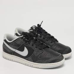 مملوكة مسبقًا Nike Dunk Low Retro PRM Zebra Animal Pack Size 45 Multicolor Leather and Suede Sneakers