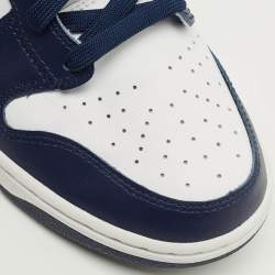 Pre Owned حذاء ري اضي نايك تان/أبيض سويدي وجلد عنق عالي مقاس 38.5