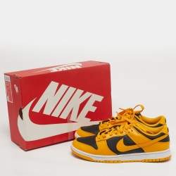 Pre Owned Nike Dunk Championship Goldenrod Size 45 Yellow/Black Leather Low Top Sneakers