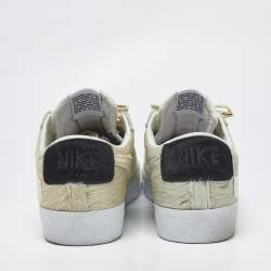 Pre Owned Nike SB Blazer Medicom Toy Size 45.5 Cream Calf Hair Low Top Sneakers