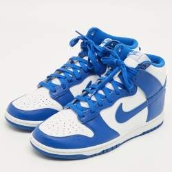 Pre Owned حذاء رياضي نايك تان/أبيض سويدي وجلد عنق عالي مقاس 38.5