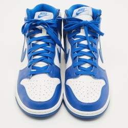 Pre Owned حذاء رياضي نايك تان/أبيض سويدي وجلد عنق عالي مقاس 38.5