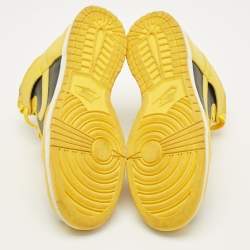 Pre Owned حذاء رياضي نايك تان/أبيض سويدي وجلد عنق عالي مقاس 38.5