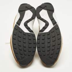 مملوكة مسبقًا Nike Air Trainer 1 Size 46 Brown/White Knit Fabric and Suede Lace Up Sneakers