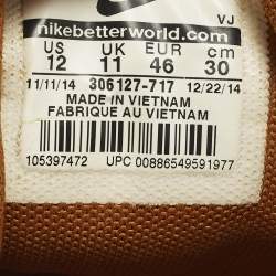 مملوكة مسبقًا Nike Air Trainer 1 Size 46 Brown/White Knit Fabric and Suede Lace Up Sneakers