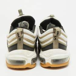 Pre Owned Nike Air Max 97 Size 42.5 Tricolor Leather and Mesh Neutral Olive Gum  Lace Up Sneakers