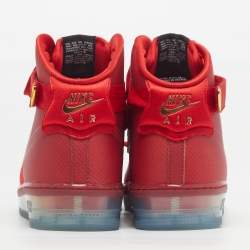 Pre Owned Nike Air Force 1 Cmft Lux University Red Size 47.5 Red Fabric Lace Up Sneakers