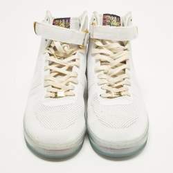 Pre Owned Nike Air Force 1 CMFT Lux White Size 47.5 White Fabric Lace Up Sneakers