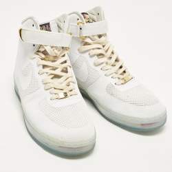 Pre Owned Nike Air Force 1 CMFT Lux White Size 47.5 White Fabric Lace Up Sneakers