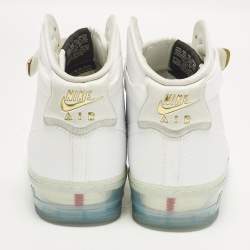 Pre Owned Nike Air Force 1 CMFT Lux White Size 47.5 White Fabric Lace Up Sneakers