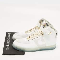 Pre Owned Nike Air Force 1 CMFT Lux White Size 47.5 White Fabric Lace Up Sneakers