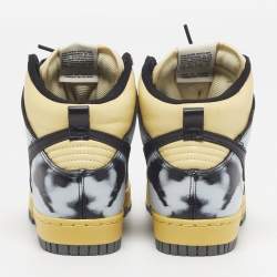 Pre Owned Nike Dunk 1985 Black Acid Wash Size 38 Multicolor Leather High Top Sneakers