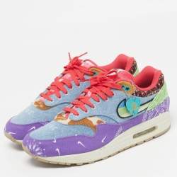 Pre Owned Nike Air Max 1 SP Concepts Far Out Size 45.5 Multicolor Canvas and Denim Low Top Sneakers
