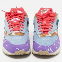 Pre Owned Nike Air Max 1 SP Concepts Far Out Size 45.5 Multicolor Canvas and Denim Low Top Sneakers