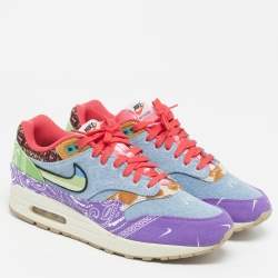 Pre Owned Nike Air Max 1 SP Concepts Far Out Size 45.5 Multicolor Canvas and Denim Low Top Sneakers
