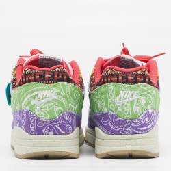 Pre Owned Nike Air Max 1 SP Concepts Far Out Size 45.5 Multicolor Canvas and Denim Low Top Sneakers