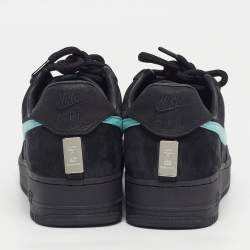 Pre Owned Nike Air Force 1 Tiffany & Co. 1837 Size 44.5 Black Suede Low Top Sneakers