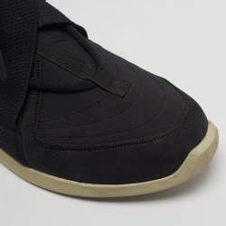 Pre Owned Nike Air Fear of God Raid Size 45 Black Canvas and Nubuck Leather High Top Sneakers
