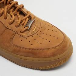 مملوكة مسبقًا Nike x Supreme Air Force 1 SP Wheat Size 43 Brown Nubuck Leather Low Top Sneakers