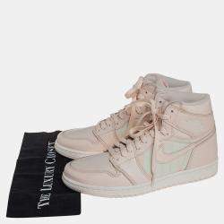 Pre Owned Nike x Jordan Beige Leather And Nylon OG Guava Ice Air Jordan 1 Retro High Top Sneakers Size 41