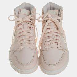 Pre Owned Nike x Jordan Beige Leather And Nylon OG Guava Ice Air Jordan 1 Retro High Top Sneakers Size 41