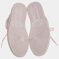 Pre Owned Nike x Jordan Beige Leather And Nylon OG Guava Ice Air Jordan 1 Retro High Top Sneakers Size 41