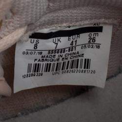 Pre Owned Nike x Jordan Beige Leather And Nylon OG Guava Ice Air Jordan 1 Retro High Top Sneakers Size 41