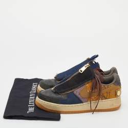 Pre Owned Nike Air Multicolor Leather And Canvas Force 1 Low Travis Scott Cactus Jack Sneakers Size 39