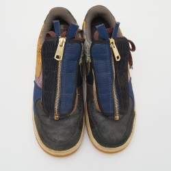 Pre Owned Nike Air Multicolor Leather And Canvas Force 1 Low Travis Scott Cactus Jack Sneakers Size 39