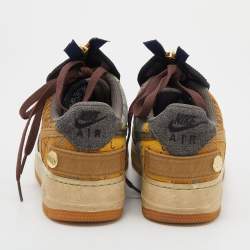 Pre Owned Nike Air Multicolor Leather And Canvas Force 1 Low Travis Scott Cactus Jack Sneakers Size 39