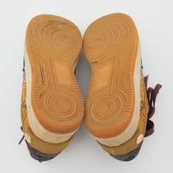 Pre Owned Nike Air Multicolor Leather And Canvas Force 1 Low Travis Scott Cactus Jack Sneakers Size 39