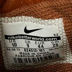 Nike  Light Brown Leather And Canvas Dunk High Acorn Sneakers Size 44