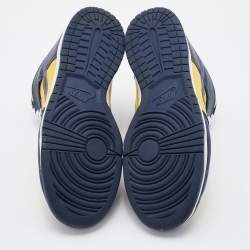 Nike Blue/Yellow Leather Dunk Michigan High Top Sneakers Size 45