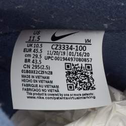 Pre Owned Nike SB Dunk White/Blue Leather Atlas Lost High Sneakers Size 45.5