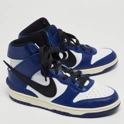 Pre Owned Nike x Ambush Blue/White Leather Dunk High Deep Royal Sneakers Size 42