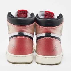 Pre Owned Nike Air Jordan Red/White Leather Jordan 1 Retro High Trophy Room Chicago Sneakers Size 47